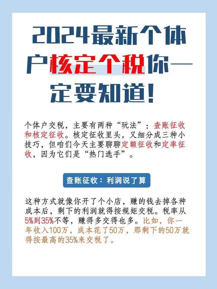 淮南2024最新个体户核定个税你一定要知道！